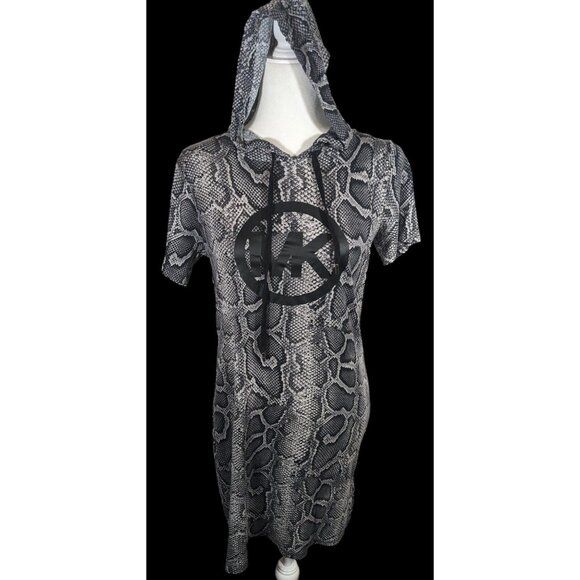Michael Kors Snake Skin Print Hooded Lounge Dress - Picture 1 of 9